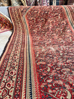 Antique Ferahan scatter rug, handmade with fine knotting and wool

