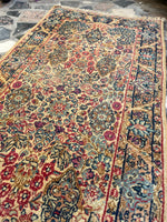 1'10 x 4' Antique Kerman Rug #3051 /  2x4 Vintage Rug