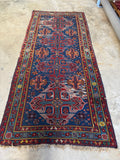 Large Vintage Soumak with Eagel Art / 5'2 x 11'7 Flat Weave Rug #4397ML