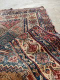 Worn Vintage Persian Rug / 4'1 x 5'5 Afshar Rug #4398ML