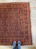 5x10 Worn Antique Rug #3200