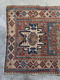 Small Tribal Lesghi Art Caucasian Rug / 3'4 x 5'4 Kazak Rug #4400