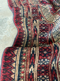 Antique Turkoman Rug / 4x7 Antique Rug #3202