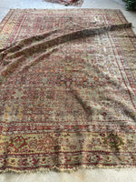 Distressed 9x12 Worn Persian Mahal Rug / 9x12 Distressed Vintage Rug #1512