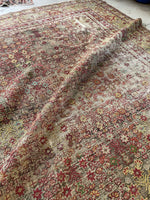 Distressed 9x12 Worn Persian Mahal Rug / 9x12 Distressed Vintage Rug #1512