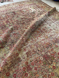 Distressed 9x12 Worn Persian Mahal Rug / 9x12 Distressed Vintage Rug #1512