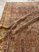 Distressed 9x12 Worn Persian Mahal Rug / 9x12 Distressed Vintage Rug #1512