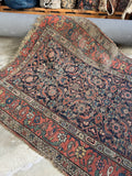 Small Tribal Antique Persian Area Rug / 4’ x 6’3 Bidjar Rug #4402