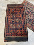 Small Nomadic Vintage Rug / 3' x 5'7 Persian Baluch Rug #4403