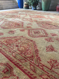 10x12 Vintage Rug / Antique Donegal Oushak Rug #2512
