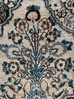 10x13 Ivory and Blue Antique Persian Rug #4284