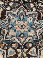 10x13 Ivory and Blue Antique Persian Rug #4284