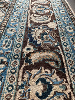 10x13 Ivory and Blue Antique Persian Rug #4284