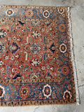 5'9 x 8'9 Melon and French Blue Heriz Rug #2957