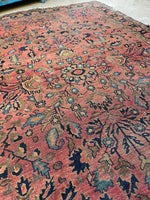 4’4 x 6’5 Antique Battered and Bruised Persian Sarouk rug #575