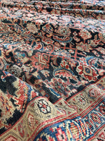 Antique Persian Navy Rust Mahal Rug / 10'1 x 16'5 Rug #4285 / 10x16 Vintage Persian Rug / 10x17 Vintage Rug
