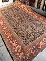 Antique Persian Navy Rust Mahal Rug / 10'1 x 16'5 Rug #4285 / 10x16 Vintage Persian Rug / 10x17 Vintage Rug