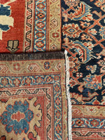Antique Persian Navy Rust Mahal Rug / 10'1 x 16'5 Rug #4285 / 10x16 Vintage Persian Rug / 10x17 Vintage Rug
