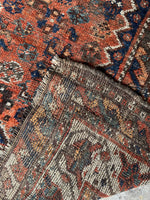 7x9 Tribal Persian Rug on Rust Ground #3473 / Large Vintage Rug
