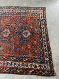 7x9 Tribal Persian Rug on Rust Ground #3473 / Large Vintage Rug