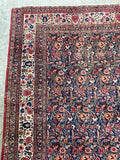 7x10 Antique Floral Navy Mashaad Rug #3259