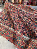 Late 19th Century Palatial Antique Persian Mahal with Navy and Teal / 8'7 x 18'3 Rug #4288