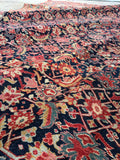Late 19th Century Palatial Antique Persian Mahal with Navy and Teal / 8'7 x 18'3 Rug #4288