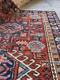 Small Antique Persian Scatter Rug / 3'1 x 4'5 Gharajeh Rug #4399ML