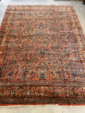 10x13 Antique Persian Sarouk on Wild Salmon Ground #3061