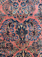 10x13 Antique Persian Sarouk on Wild Salmon Ground #3061