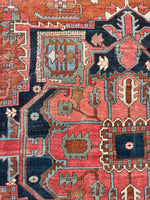 Antique Persian Heriz Serapi Rug with Rust / 9'9 x 11'8 Persian Rug #3848