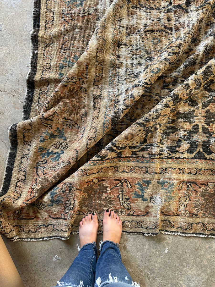 Worn Large Muted Persian Rug / 10x13 Distressed Persian Mahal Rug ...