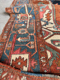 Antique Persian Heriz Serapi Rug with Rust / 9'9 x 11'8 Persian Rug #3848
