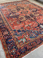 10x12 Antique Persian Heriz Rug #3069