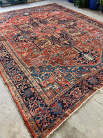 10x12 Antique Persian Heriz Rug #3069