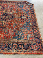 10x12 Antique Persian Heriz Rug #3069