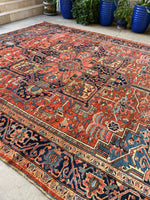 10x12 Antique Persian Heriz Rug #3069