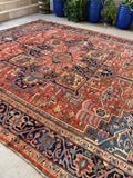 10x12 Antique Persian Heriz Rug #3069