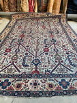 9x12 Antique Ivory Persian Rug #3209 / Large Vintage Persian Rug