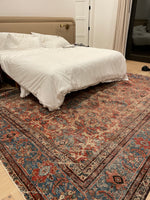 9x12 Worn Vintage Persian Rug  / Persian Mahal Rug #1969