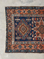 3x10 Persian Vintage Runner / Navy and Rust Vintage Persian Runner #4108