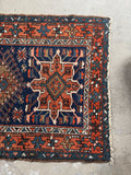 3x10 Persian Vintage Runner / Navy and Rust Vintage Persian Runner #4108