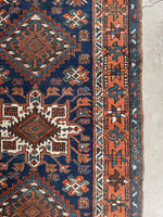 3x10 Persian Vintage Runner / Navy and Rust Vintage Persian Runner #4108
