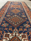 3x10 Persian Vintage Runner / Navy and Rust Vintage Persian Runner #4108
