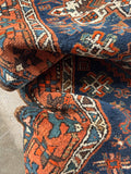 3x10 Persian Vintage Runner / Navy and Rust Vintage Persian Runner #4108