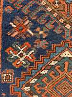 3x10 Persian Vintage Runner / Navy and Rust Vintage Persian Runner #4108