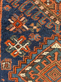 3x10 Persian Vintage Runner / Navy and Rust Vintage Persian Runner #4108