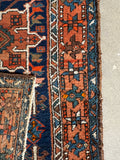 3x10 Persian Vintage Runner / Navy and Rust Vintage Persian Runner #4108