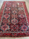 8'5 x 12'3 Midnight Blue Ground Tribal Persian Rug #3204 / Antique Persian Gharajeh Karaja rug