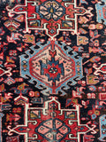 8'5 x 12'3 Midnight Blue Ground Tribal Persian Rug #3204 / Antique Persian Gharajeh Karaja rug